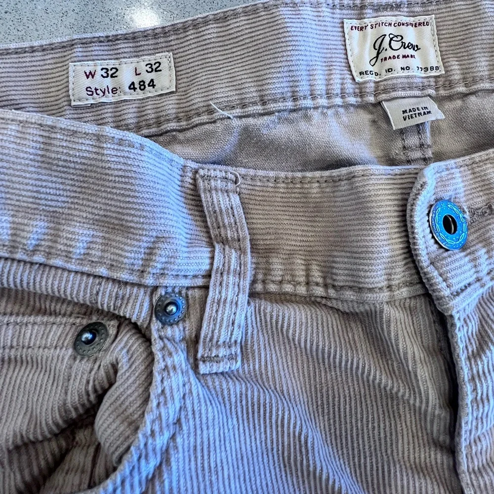 J. Crew Corduroy Tan tone Pants style 484 Size 32 W 32 L
